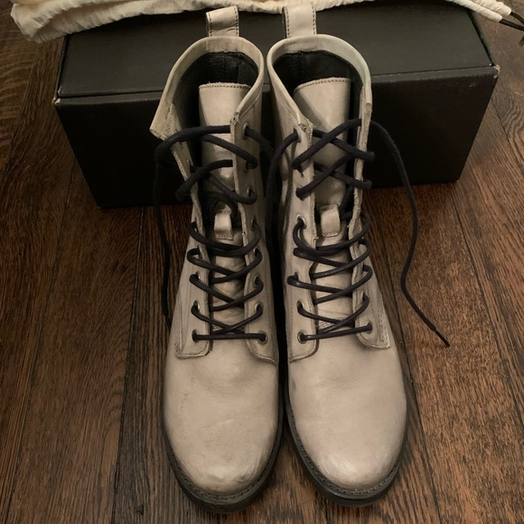Frye Veronica Combat Boots (Grey) - Picture 2 of 6
